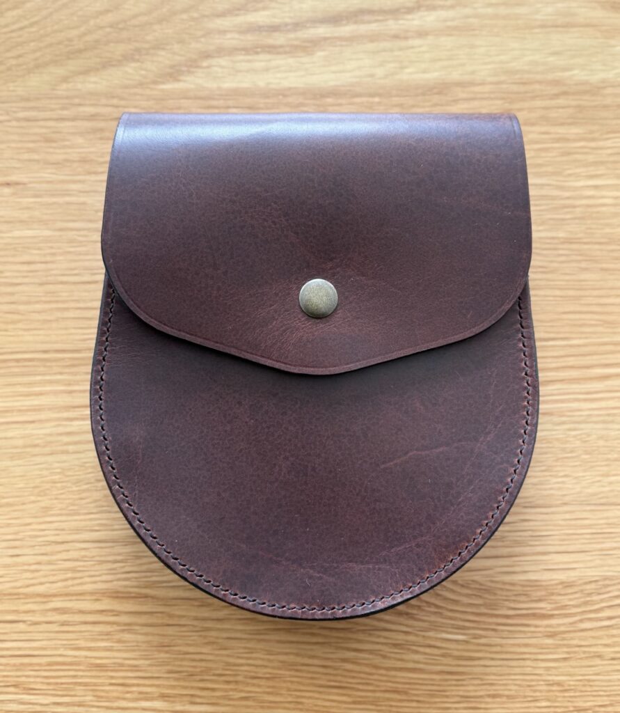 Brown hand-crafted and hand-stitched daywear sporran by Kate Robertson